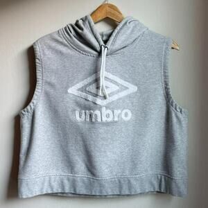 Umbro Urban Outfitters Gray Sleeveless Crop Hoodie Sweatshirt XXL